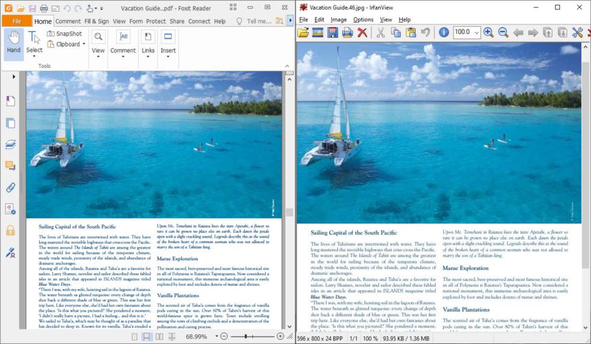 Free PDF To JPG Converter - Comparison of PDF and JPG image conversion