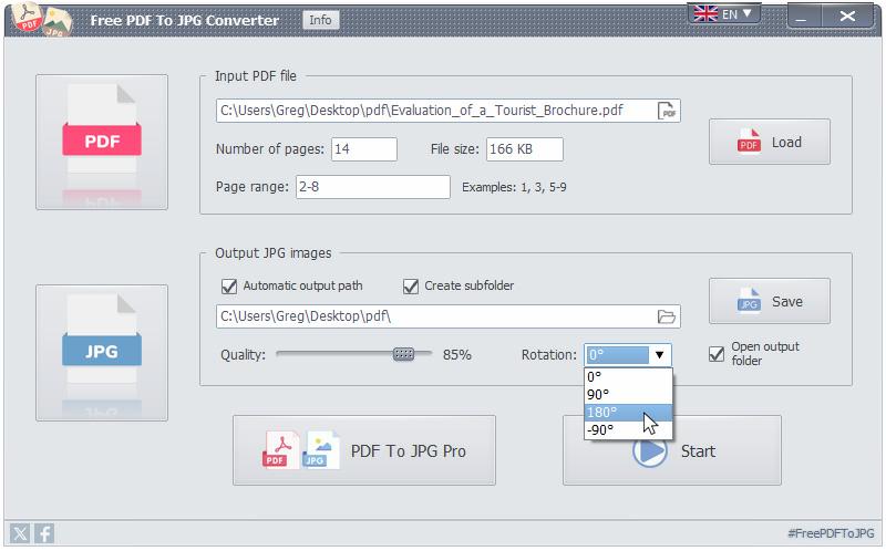Free PDF To JPG Converter - Rotation des pages du PDF