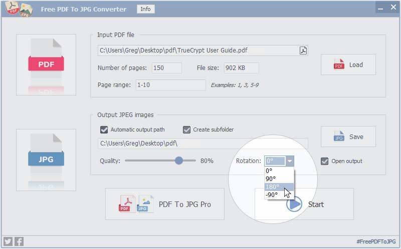 Free PDF To JPG Converter - Ruotare le pagine di un file PDF