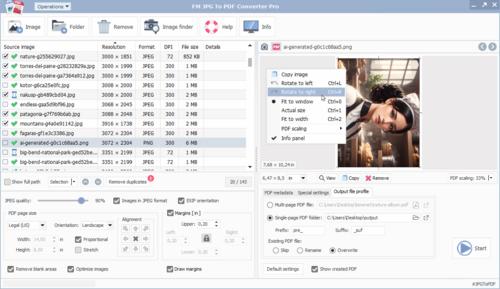 PDF-Bild im Vorschaufenster drehen — FM JPG To PDF Converter Pro