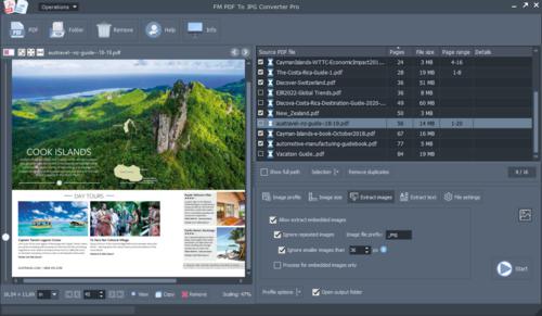 내장 이미지 추출 — FM PDF To JPG Converter Pro