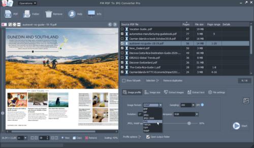 출력 이미지 설정 — FM PDF To JPG Converter Pro