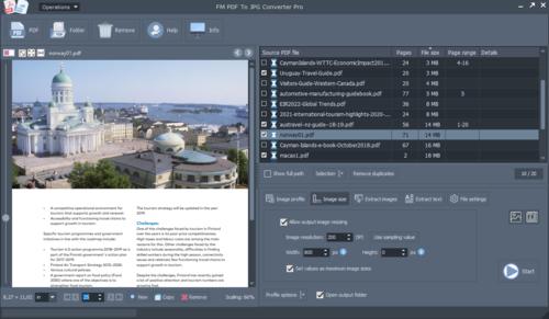 이미지 크기 조정 및 필터링 — FM PDF To JPG Converter Pro