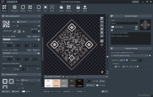 Transformace tvarů QR kódu
